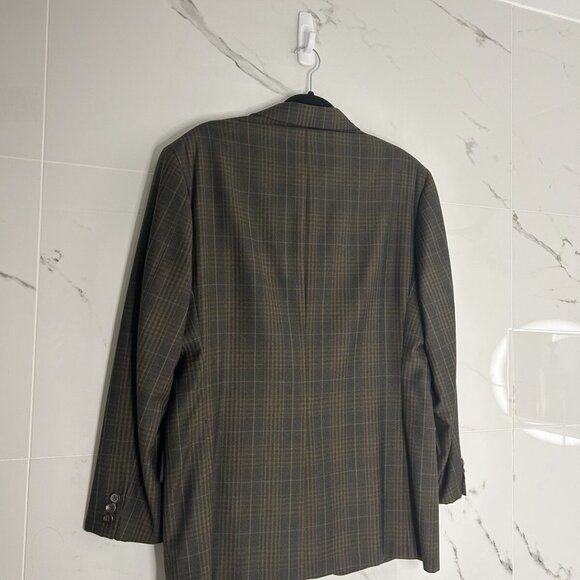 VTG 41 R Loro Piana Tasmanian Wool 120's Plaid Brown Blazer Sports Coat Career - Picture 7 of 13